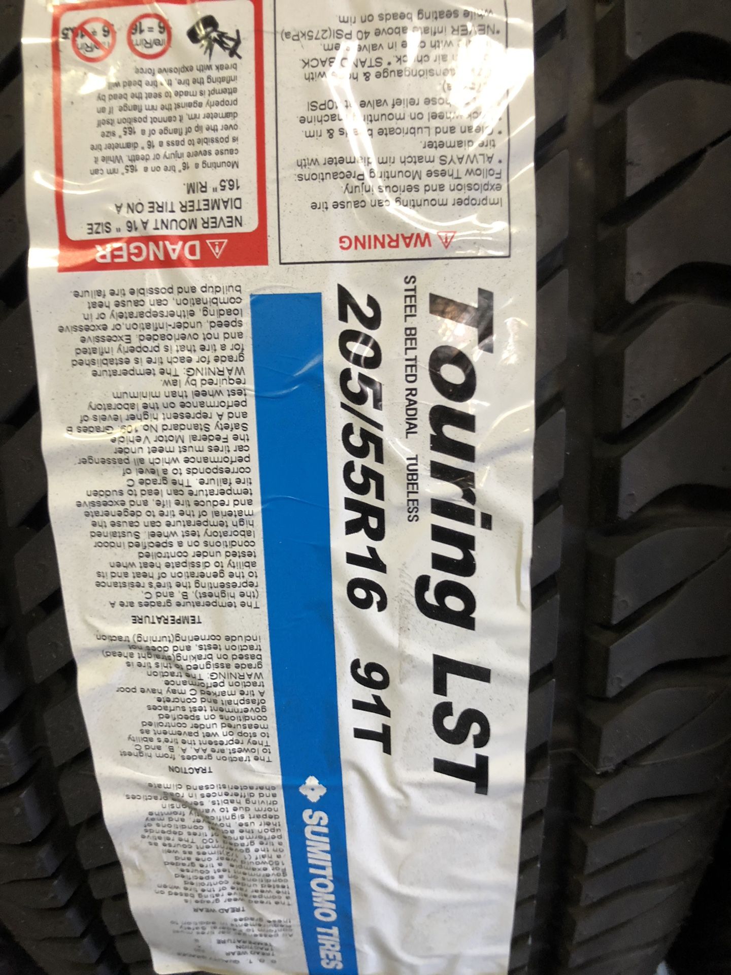 4x Sumitomo 205/55R16 touring LST Free Installation 205/55/16 Tires NEW