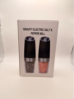 Gravity Electric Salt & Pepper Grinder Set Automatic Adjustable LED Spice Mill