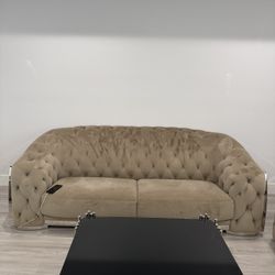 Luxury Velvet Sofa Set – 2 Sofas + Armchair + Coffee Table