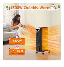 Oil Heater, 1500W Air Choice Electric Portable Space Heaters