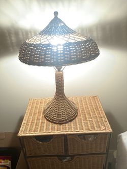 Vintage wicker lamp