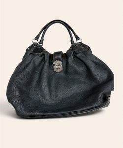 Louis Vuitton Mahina Black Leather Hobo Bag