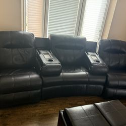 Entertainment Recliner And Ottoman 