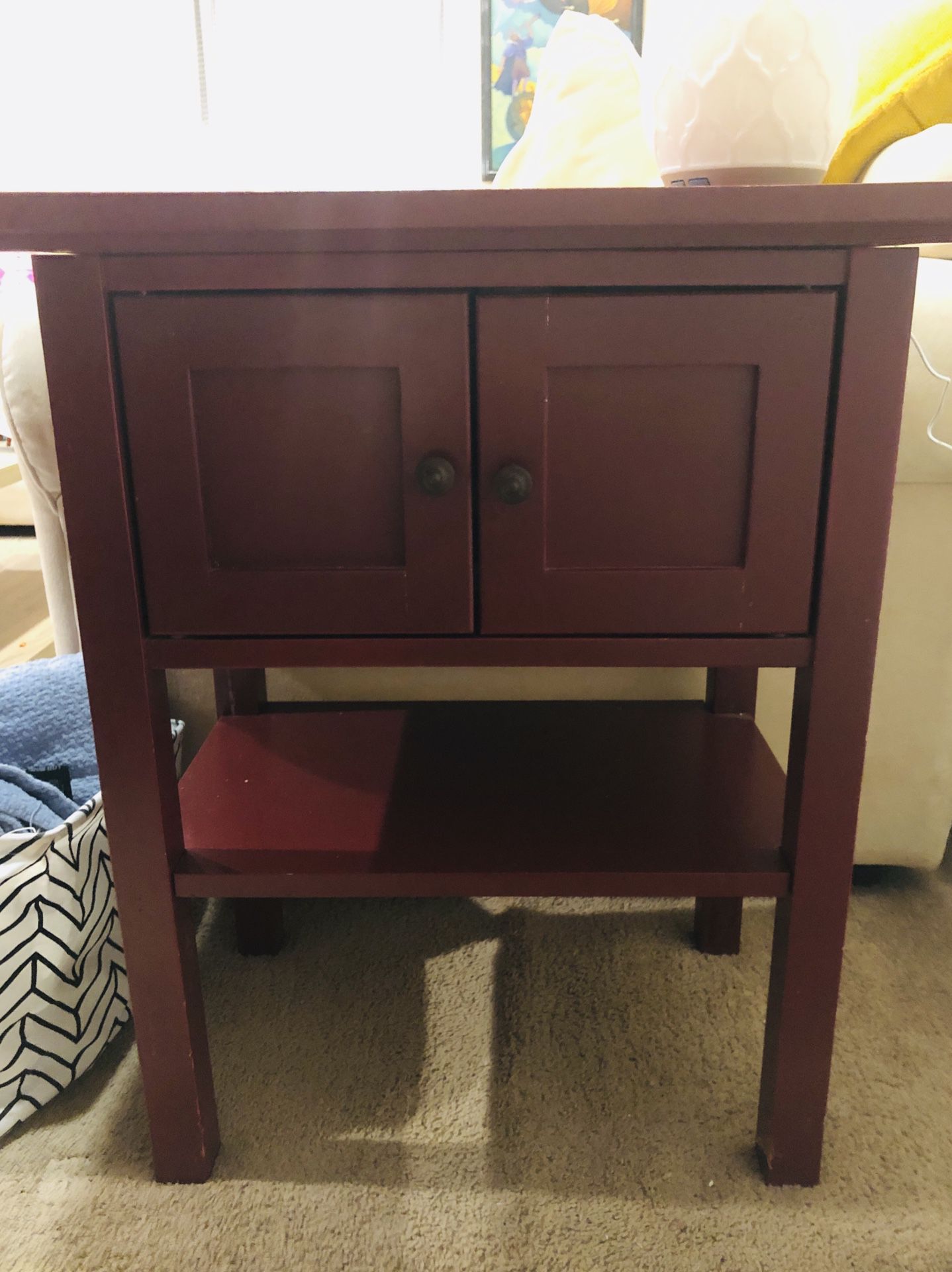 Wine colored side table