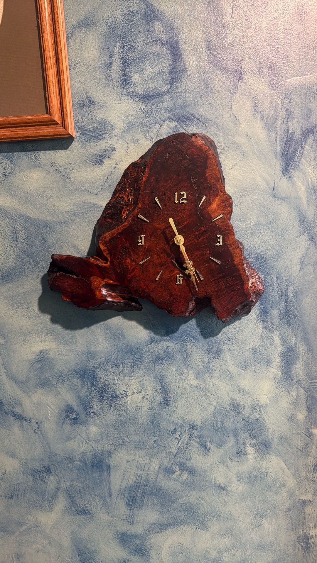 Mesquite Burlwood Clock