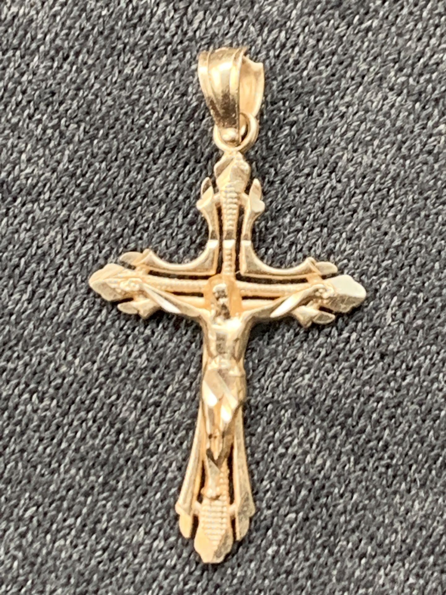 14k Gold Cross & Rope Chain