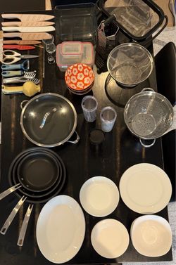 Complete Kitchen Set – Buy All Together or Items Separately – Cookware, Plates, Bowls & More