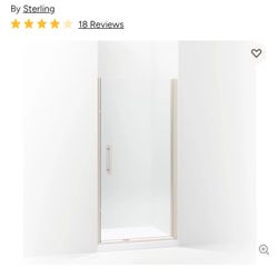  Sterling Finesse Peak Frameless Pivot Shower Door with Clear Glass, Nickel