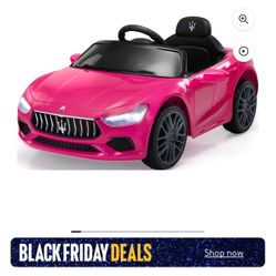 Maserati Kidd Ride On Car Battery Powered  Toy Car With Remote Control Pink 
