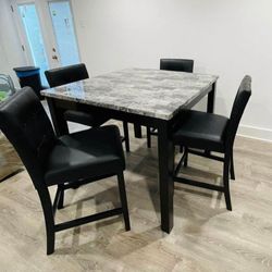 Two Tone Color Black / Gray 5 Piece Dining Room Furniture Set| Mayville Dining Table And Chairs | Kitchen | By Ashley @ Delivery 