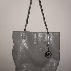 Michael Kors Gray Sparkly Shoulder Bag