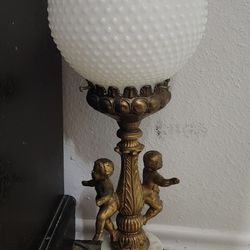 antique orb cherub lamp
