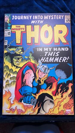 Retro Comicbook  Wooden Wall Art Thor
