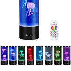 LED Jellyfish Lava Lamp,Jelly Fish Tank Lights,Sleep Aid Night Light - Color Changing LED Jellyfish Aquarium Mood Lamp for Home Office Desktop Decorat