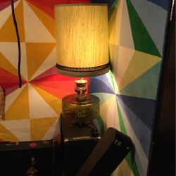 Vintage Antique Glass And Brass Lamp