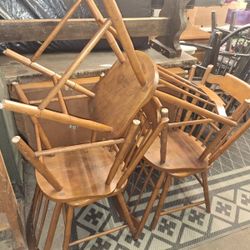 Set Of 6 Wood Chairs