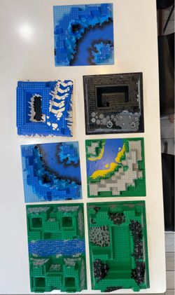 Lot of 7 Vintage Lego 3D Baseplates