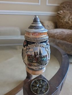 Munchen Marienplatz Beer Stein Handpainted Max Krug Made In Germany