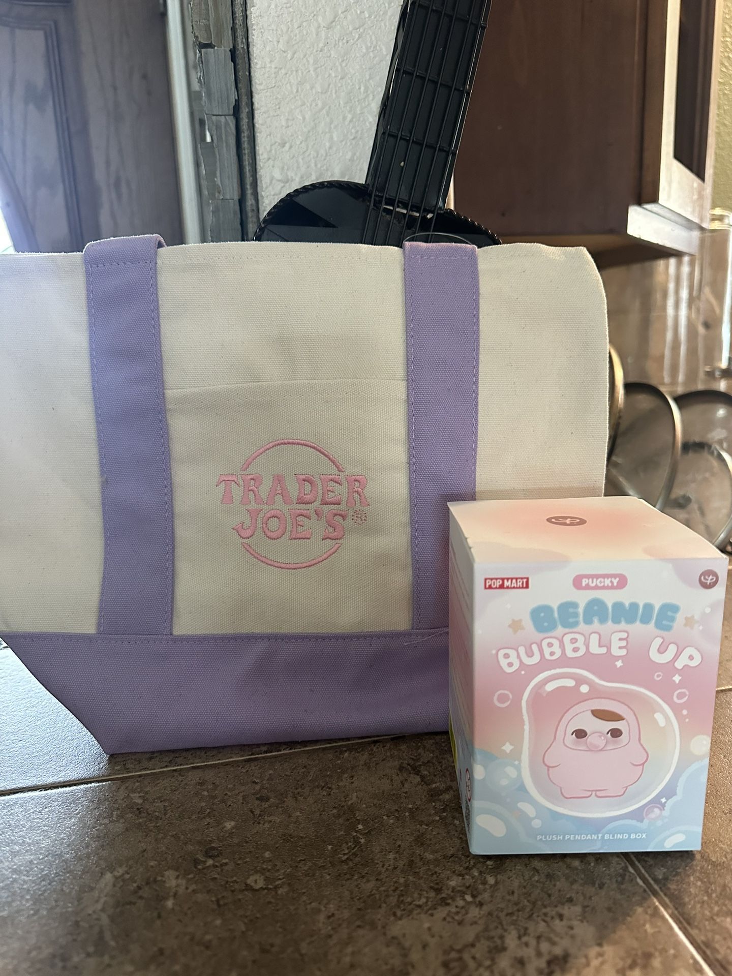 Purple Trader Joe’s Tote Bag & Beanie Bubble Up