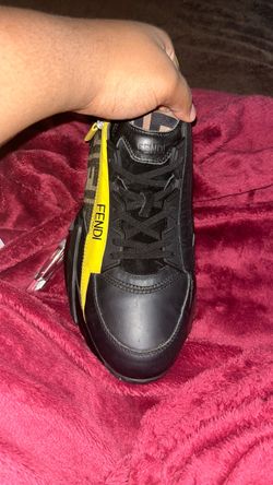 Fendi High-Top Black Leather Sneakers