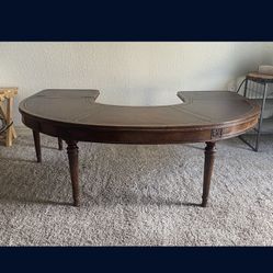 Vintage  1900s Weiman English Regency Mahogany And Leather Top Coffee Table 