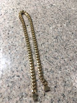 Gold plated Cuban Link Chain , 20”