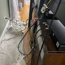 Wood TV Console Can Fit An 85 Inch TV 