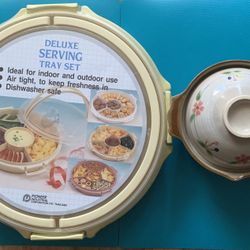 [New] Deluxe Serving Tray Set & Artisanal Ceramic Pot Flower Design