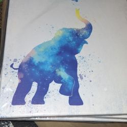 Elephant And Butterfly Canvas Art 