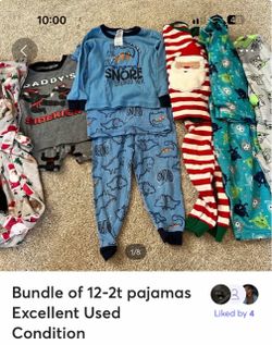 Bundle of Kids Pajamas 12M–2T