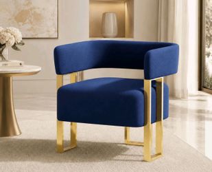 Accent Chair - Blue and gold