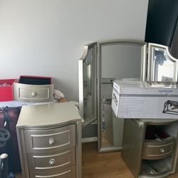 Vanity & Kichler Wood Chandelier