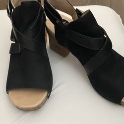 DANSKO Shoes Arlene Black Nubuck Platform Sandal Size 7.5