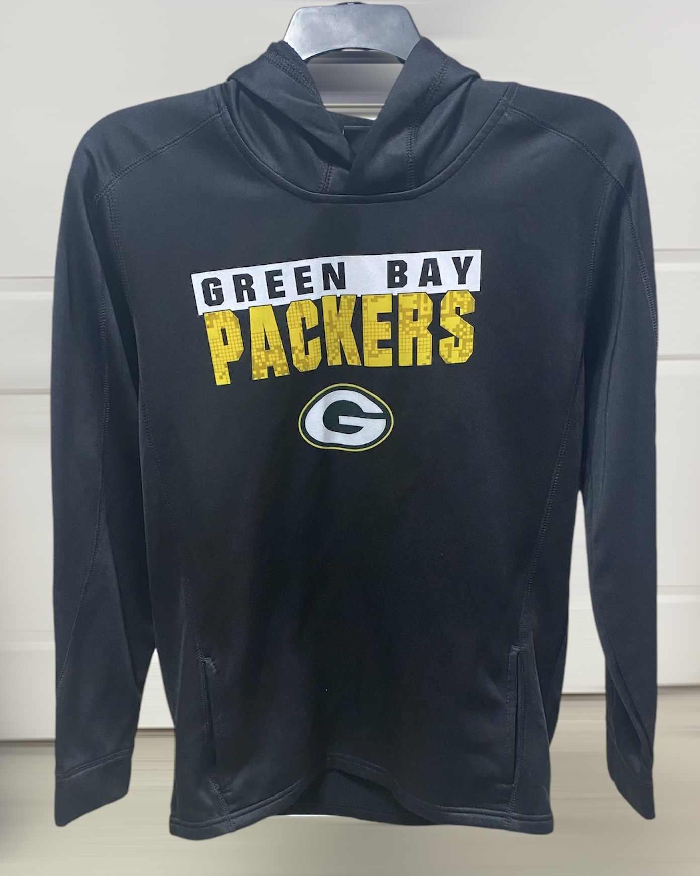 Green Bay Packers OuterStuff Black XL Pull Over Hoodie With Pockets
