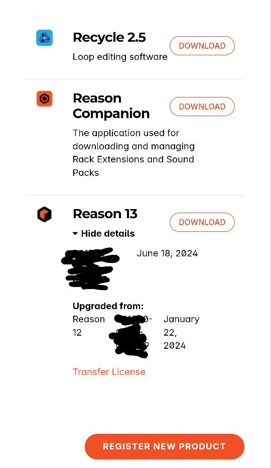 Reason 13 License Transfer
