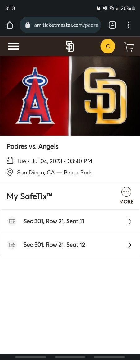 4th Of JULY PADRE GAME VS ANGELS