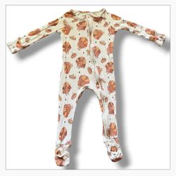 Caden Lane Thanksgiving Turkey & Pie Bamboo Waffle Footie Pajamas (6–12 Months)
