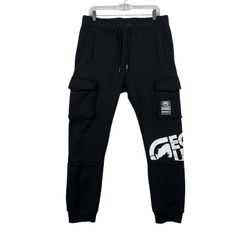 Ecko Unltd Logo Jogger Black with Pockets SZ Medium 