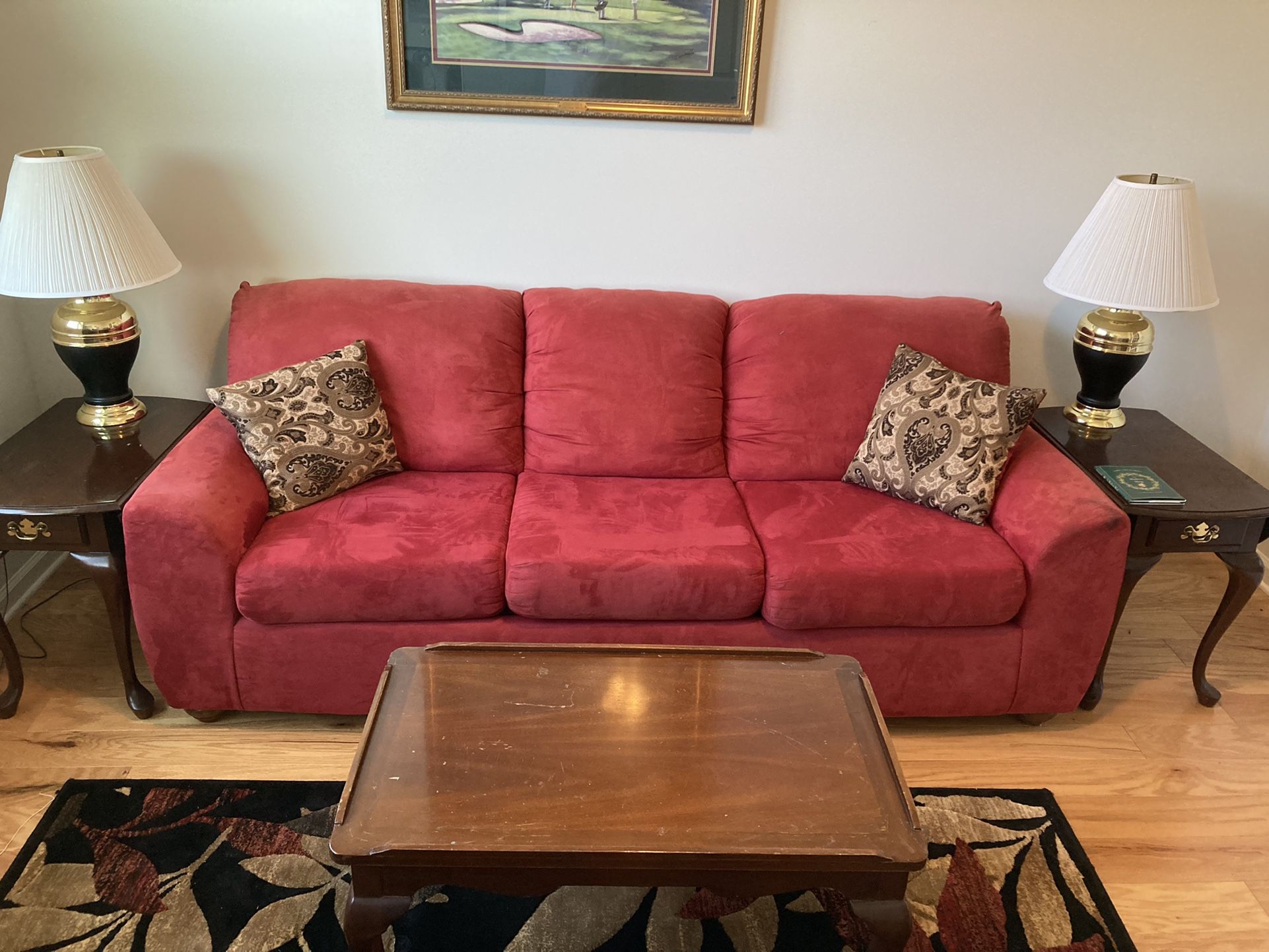 Living Room Sofa W/end Tables & Coffee Table