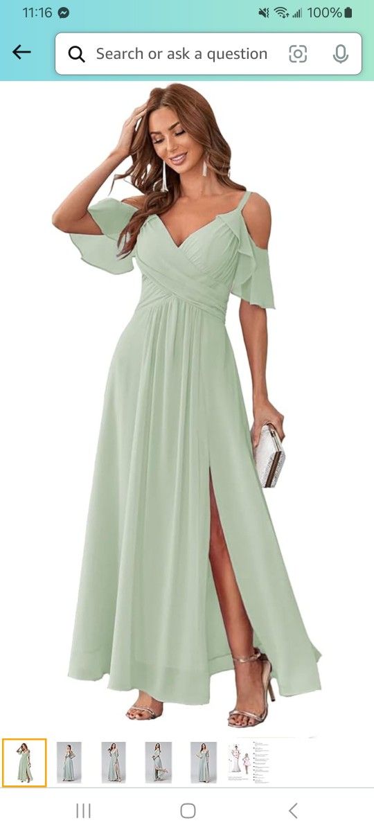 XXL Bridesmaids Dress, Sage Green