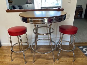 Vintage 3 Piece Pub Table Set/Coca-cola