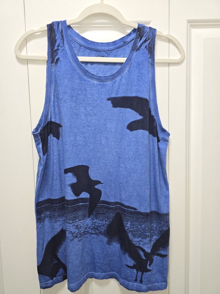Men's Levi's Graphic Blue And Black Tank Top Perfect For Preteen Size XS