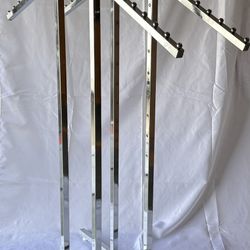  2 Heavy-Duty Chrome Clothing Racks – Adjustable Arms