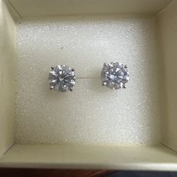 Lab created diamond earring studs