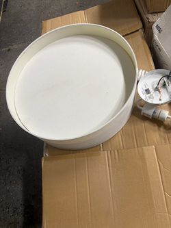 Large Round White Fabric Drum Lamp Shade