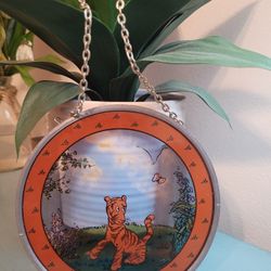 Vintage, Disney, AA Milne, Winnie the Pooh, Classic Pooh, Tigger, round, sun catcher. 