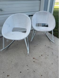 Designer outdoor egg shape resin rocker chairs