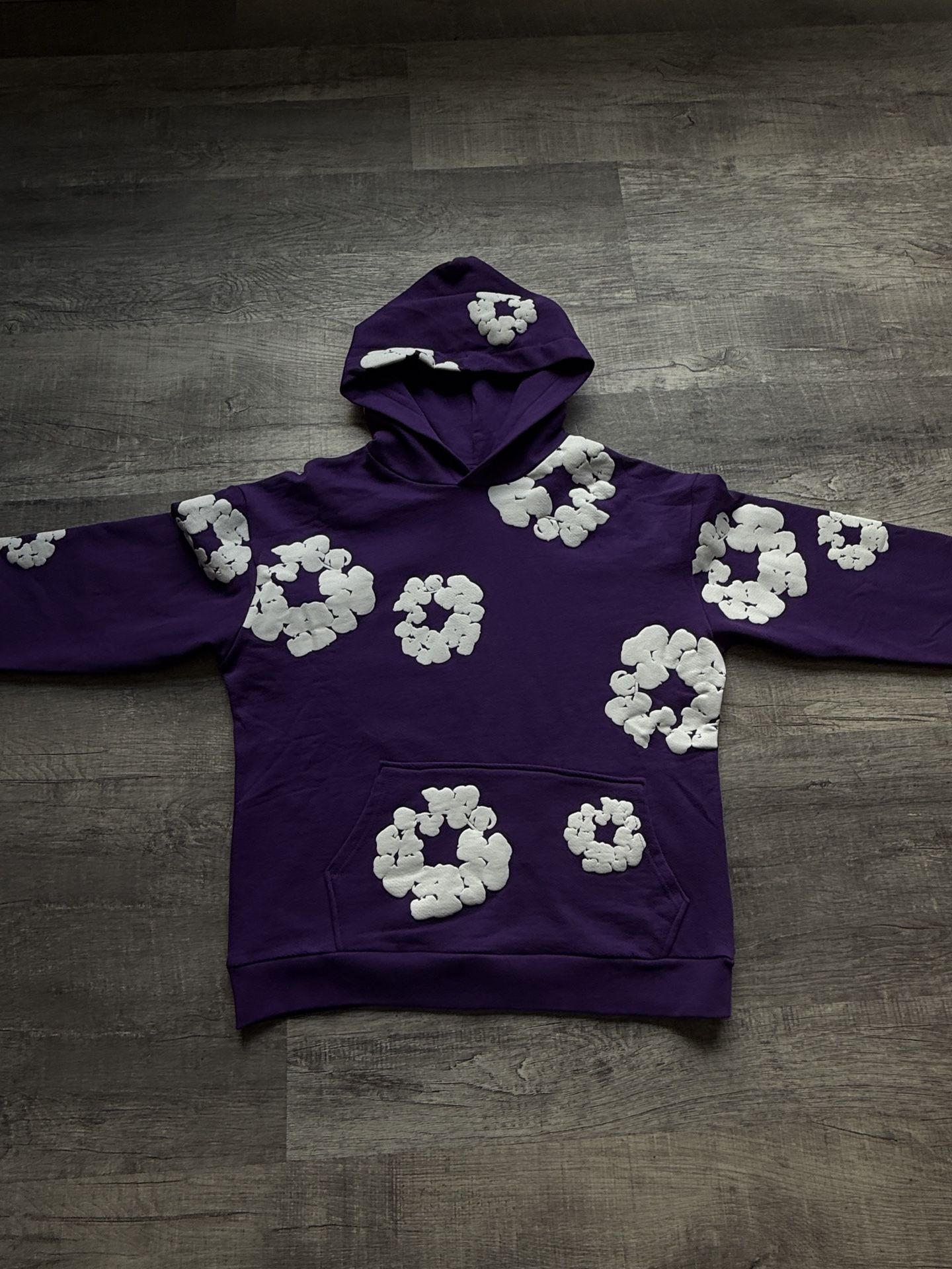 Purple Denim Tear Hoodie M