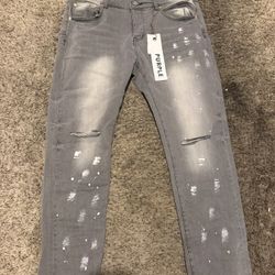 Gray Purple Jeans