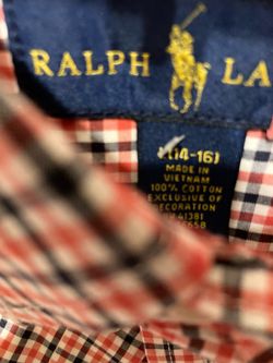 $10- Boy’s Ralph Lauren Plaid Shirt Size 14-16